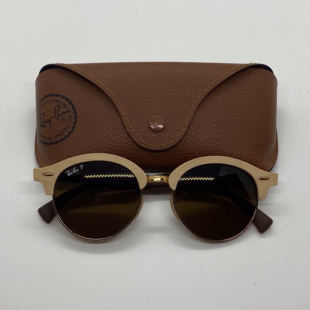 Ray-Ban P Clubmaster Wood Round Sunglasses RB 4246